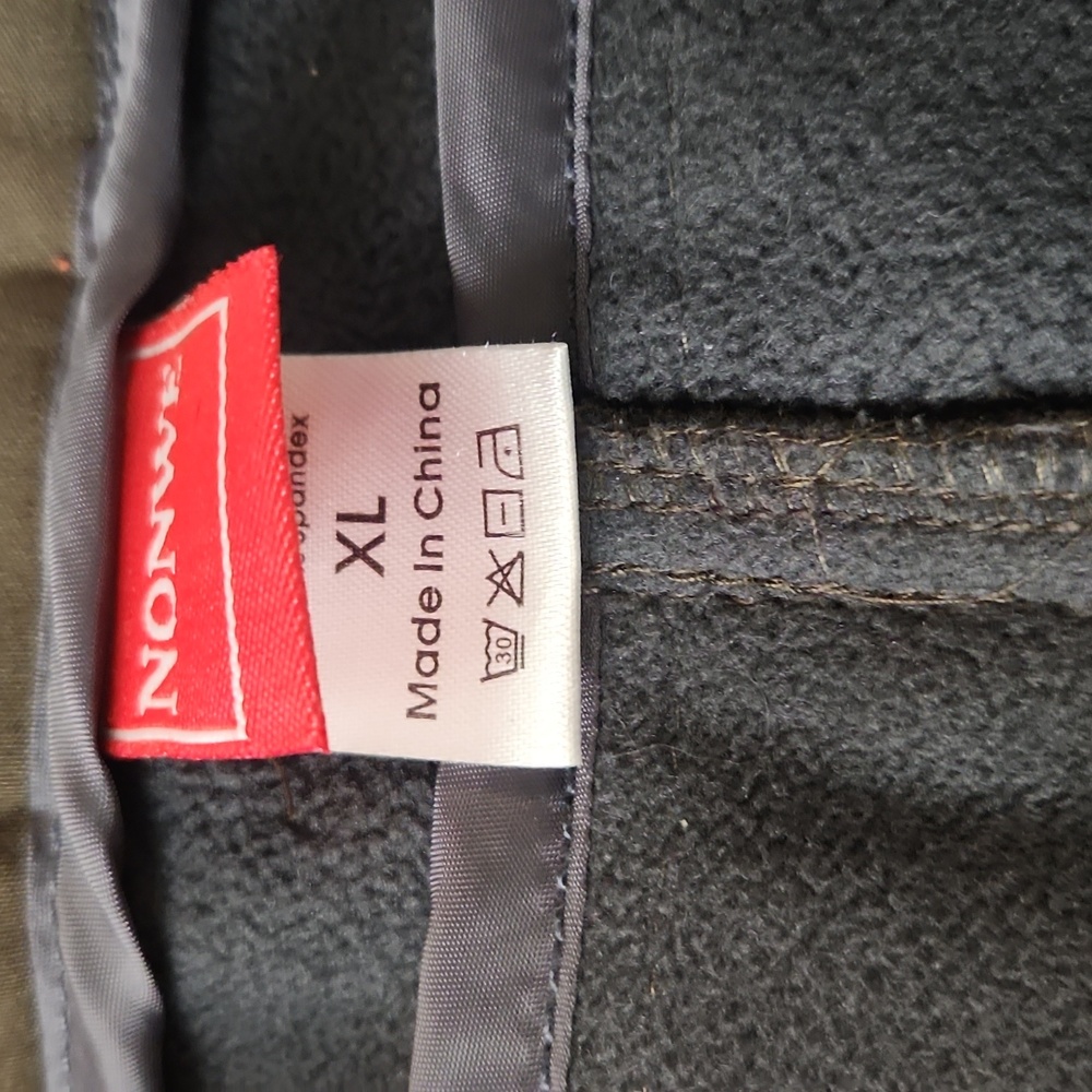 Nonwe Men's Warm Windproof Zipper Pockets Snow Pants Fleece Mountain Sz XL Olive - Picture 7 of 12
